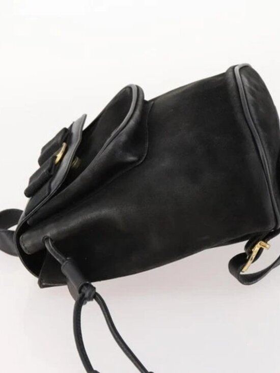 Salvatore Ferragamo Vara Ribbon Backpack Leather Black Gold Auth 172240 main image 13